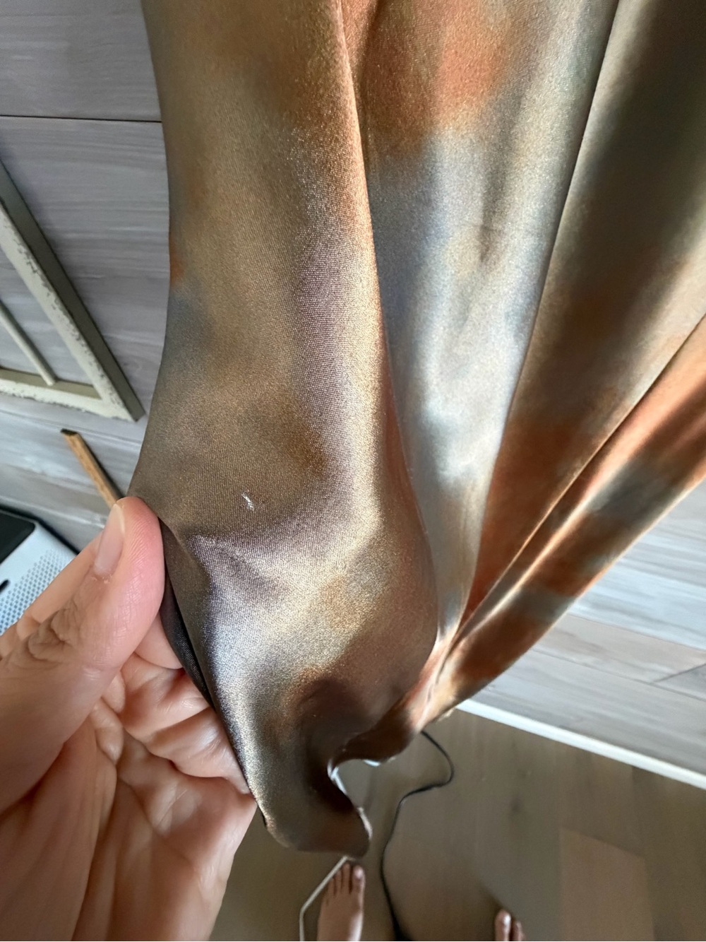 Commense Metallic Copper and fall color Backless Slip Dress - Picture 8 of 9